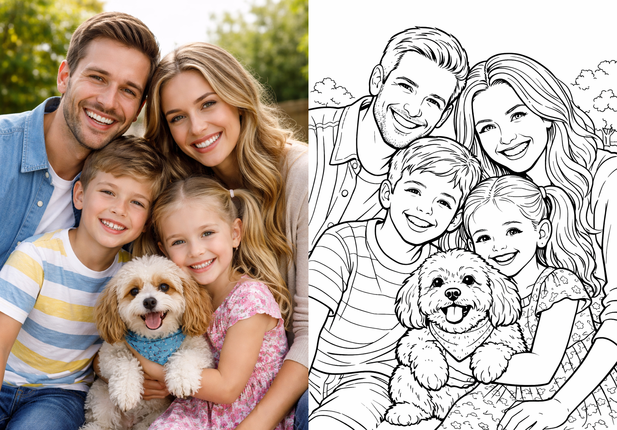 Example personalized coloring book page from Make and Treasure