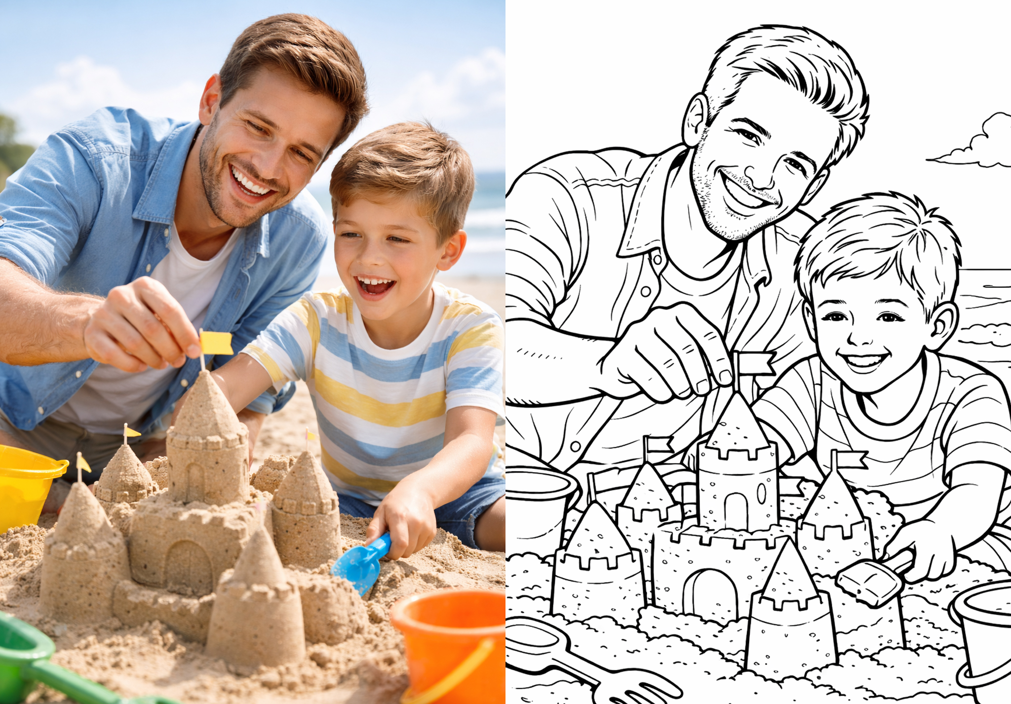 Second example personalized coloring book page from Make and Treasure