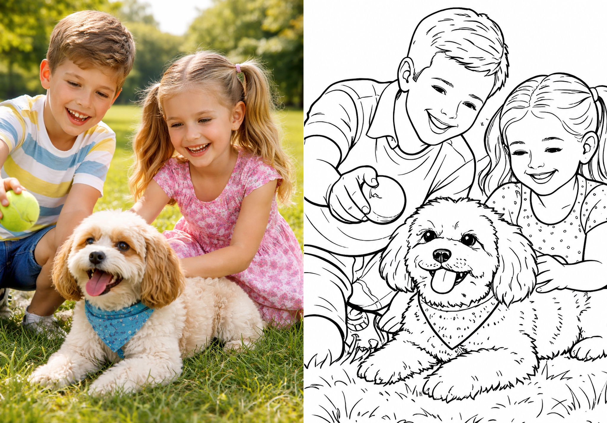 Fourth example personalized coloring book page from Make and Treasure