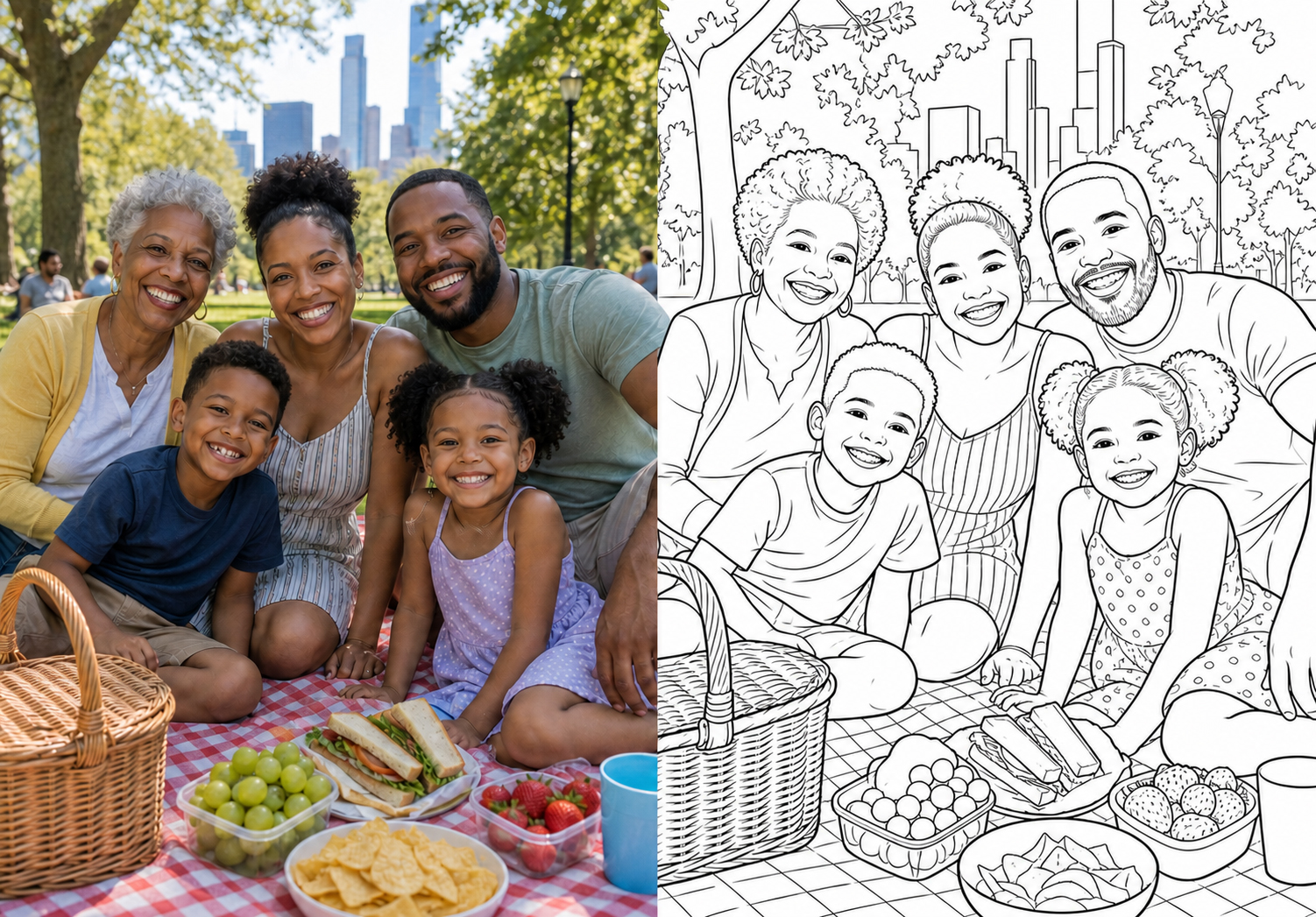 Third example personalized coloring book page from Make and Treasure