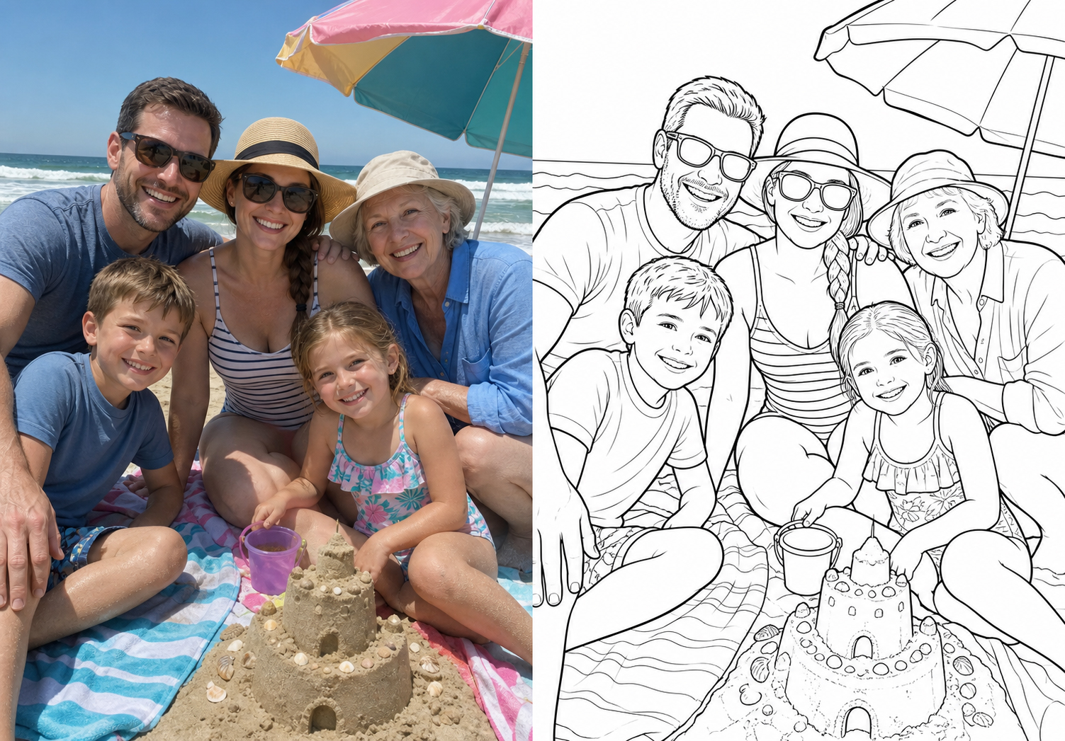 Example personalized coloring book page from Make and Treasure