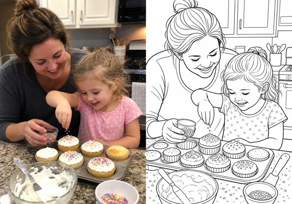 Example personalized coloring book page from Make and Treasure